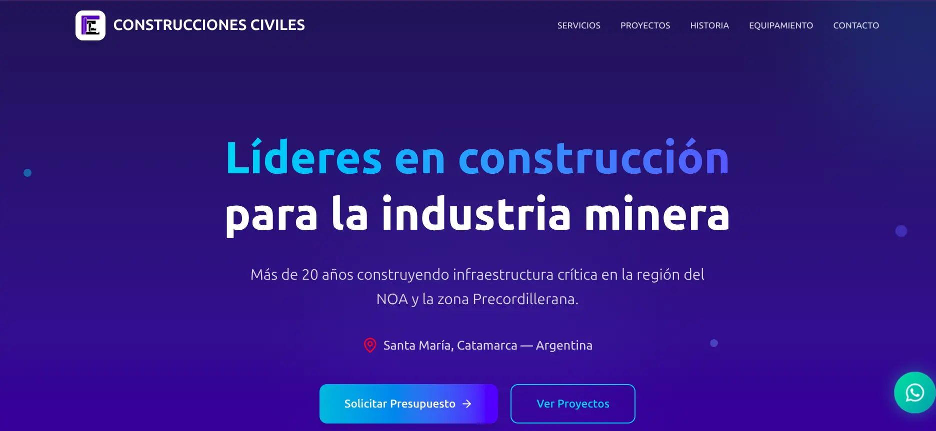Screenshot del proyecto Construcciones Civiles