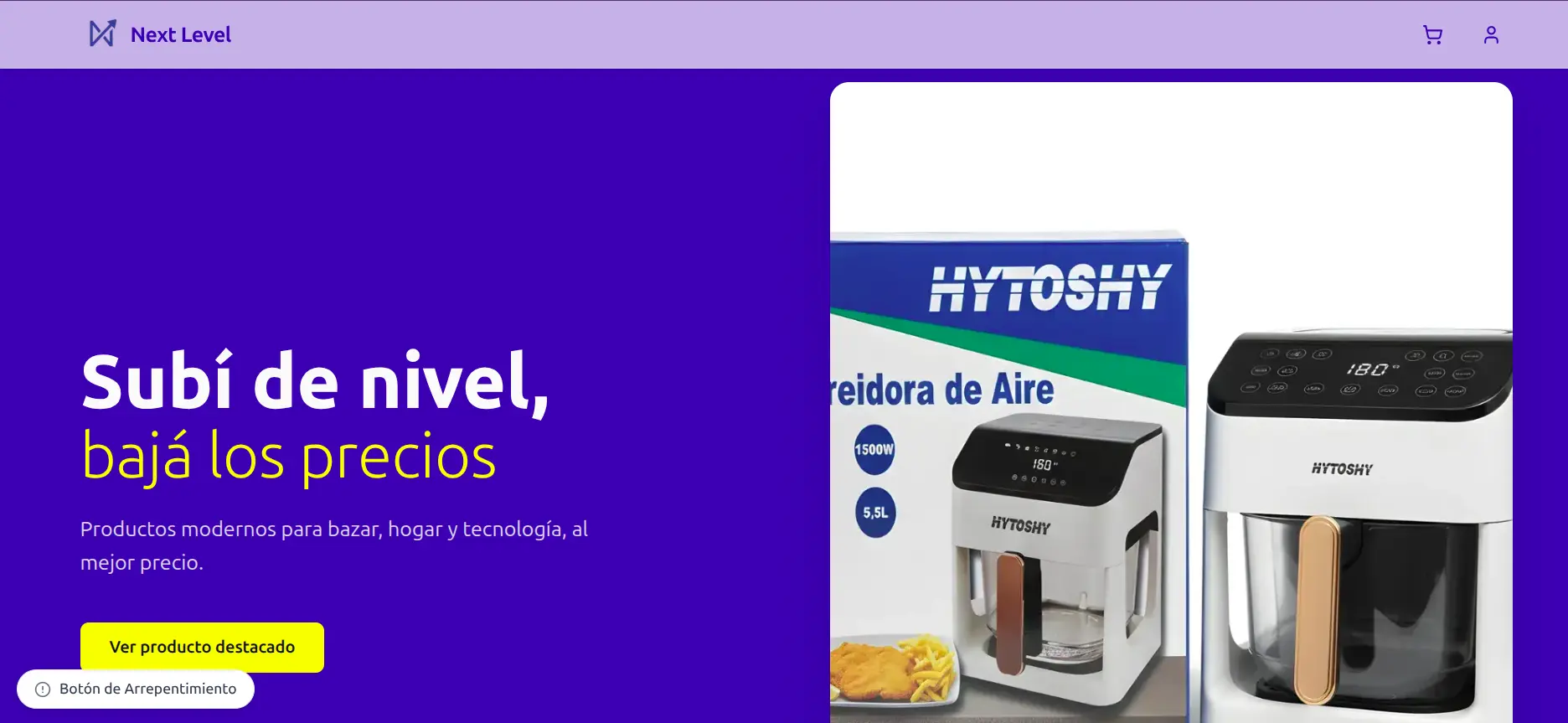 Screenshot del proyecto Next Level Argentina